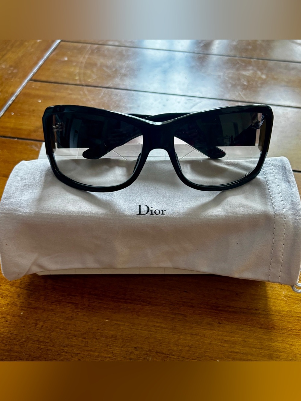 Dior Black Frame Sunglasses with Gradient Gray Lenses - Picture 8 of 10
